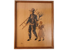 Buchschmid & Gretaux Marquetry Wood Inlay work Germany Chimneysweep and his daug - Estate Fresh Austin