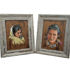 Bud McCaulley(1932-2014) Listed Texas Artist Native American Portrait Oil on Bo - Estate Fresh Austin