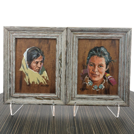 Bud McCaulley(1932-2014) Listed Texas Artist Native American Portrait Oil on Bo - Estate Fresh Austin