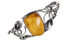 Butterscotch Amber Sterling Art Nouveau Style Bangle Bracelet - Estate Fresh Austin