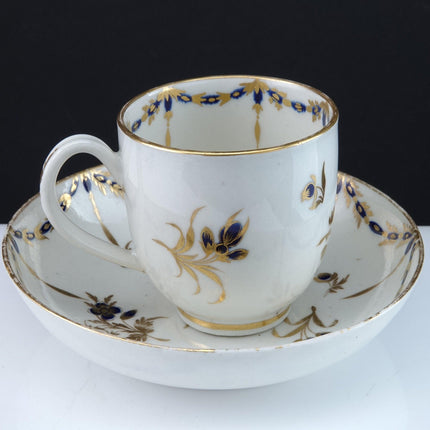 c1785 Royal Worcester Flight period Cup and Saucer - Estate Fresh Austin