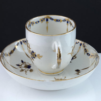 c1785 Royal Worcester Flight period Cup and Saucer - Estate Fresh Austin