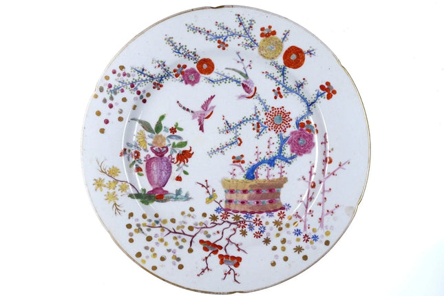 c1810 Coalport Kakiemon style Banded Hedge Chinoiserie Hand painted dinner plate - Estate Fresh Austin