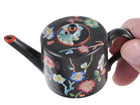 C1810 Davenport Miniature Black Ground Resist Peony Famille Noire Teapot - Estate Fresh Austin