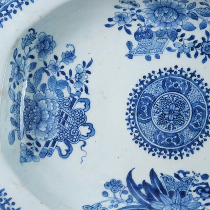 c1820 Antique Chinese Blue underglaze decorated Fitzhugh porcelain large oval se - Estate Fresh Austin