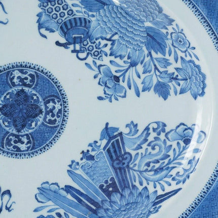 c1820 Antique Chinese Fitzhugh Blue underglaze decorated porcelain platter - Estate Fresh Austin