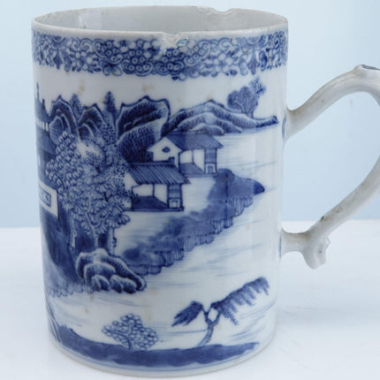 c1820 Blue and White Chinese Tankard - Estate Fresh Austin