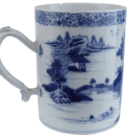 c1820 Blue and White Chinese Tankard - Estate Fresh Austin