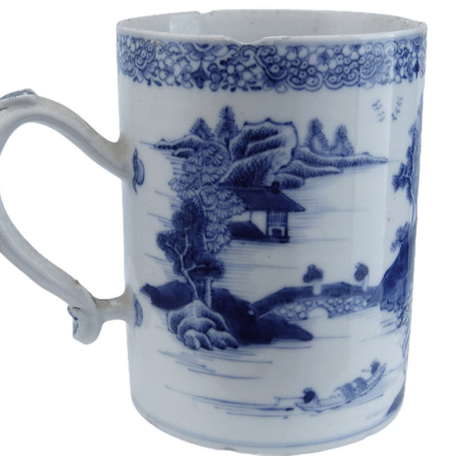 c1820 Blue and White Chinese Tankard - Estate Fresh Austin