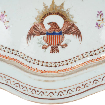 c1820 Chinese Export porcelain US American Market Patriotic Eagle covered bowl - Estate Fresh Austin