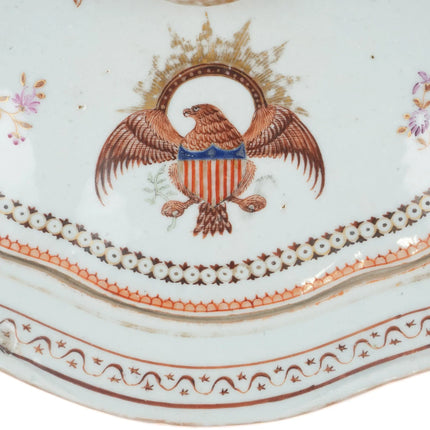 c1820 Chinese Export porcelain US American Market Patriotic Eagle covered bowl - Estate Fresh Austin