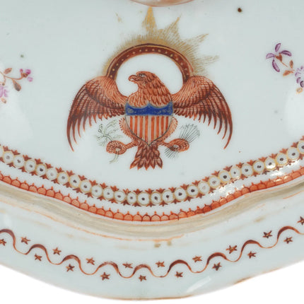 c1820 Chinese Export porcelain US American Market Patriotic Eagle covered bowl - Estate Fresh Austin