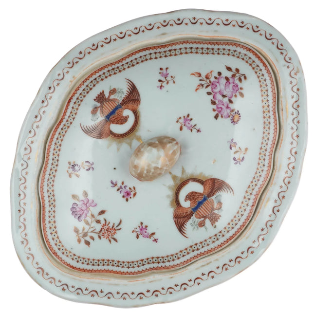 c1820 Chinese Export porcelain US American Market Patriotic Eagle covered bowl - Estate Fresh Austin
