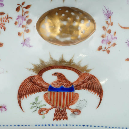 c1820 Chinese Export porcelain US American Market Patriotic Eagle serving covered vegetable - Estate Fresh Austin