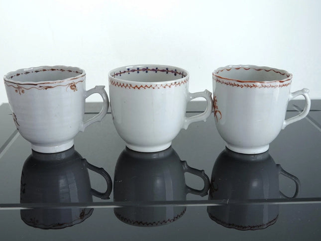 c1820 Chinese Famille Rose small coffee cups - Estate Fresh Austin