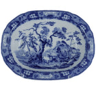 c1830 Davenport Blue Transferware Large Serving Bowl with Cattle Cows Farmhouse - Estate Fresh Austin