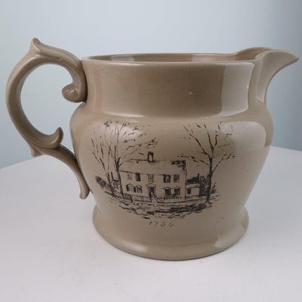 c1830 Yellowware Jug 1754 Building Keene New Hampshire Main Street - Estate Fresh Austin