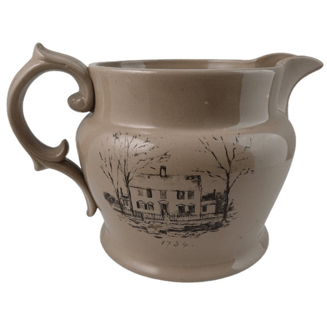 c1830 Yellowware Jug 1754 Building Keene New Hampshire Main Street - Estate Fresh Austin