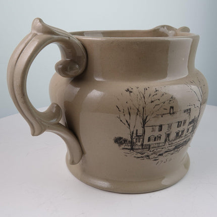 c1830 Yellowware Jug 1754 Building Keene New Hampshire Main Street - Estate Fresh Austin