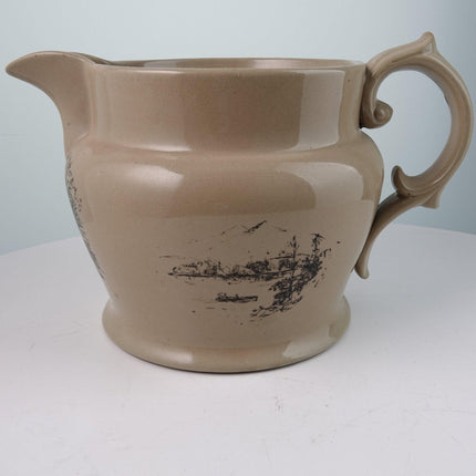 c1830 Yellowware Jug 1754 Building Keene New Hampshire Main Street - Estate Fresh Austin