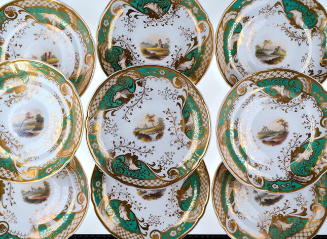 c1830's British Hand Painted Topographical Tea cup and saucer set pattern 3796 - Estate Fresh Austin