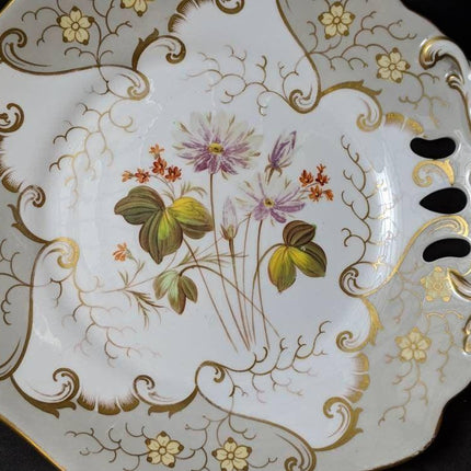 C.1840 British Porcelain Fruit Compote hand Painted - Estate Fresh Austin