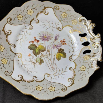 C.1840 British Porcelain Fruit Compote hand Painted - Estate Fresh Austin