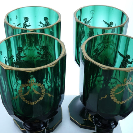 c1840 Russian Imperial Glass Goblet set - Estate Fresh Austin