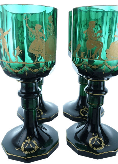 c1840 Russian Imperial Glass Goblet set - Estate Fresh Austin