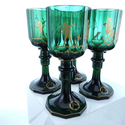 c1840 Russian Imperial Glass Goblet set - Estate Fresh Austin