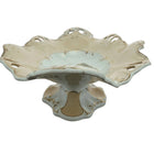 c1840 Staffordshire Hand Painted Gold and Scenic Reticulated Compote - Estate Fresh Austin