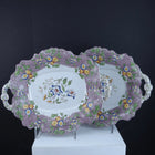 c1840 William Ridgway Tab Handled Cake Plates Pair - Estate Fresh Austin