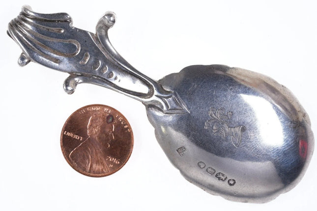 c1850 British Armorial Sterling Tea caddy spoon by Henry John Lias - Estate Fresh Austin