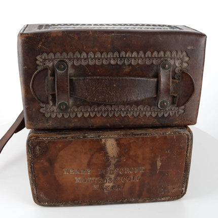 c1850 Henry Folscroft Montrose Colorado Leather Whisky/Wine bottle Holder Old We - Estate Fresh Austin