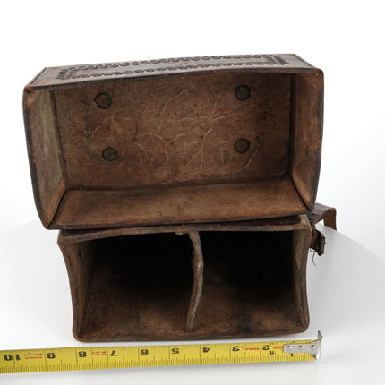 c1850 Henry Folscroft Montrose Colorado Leather Whisky/Wine bottle Holder Old We - Estate Fresh Austin