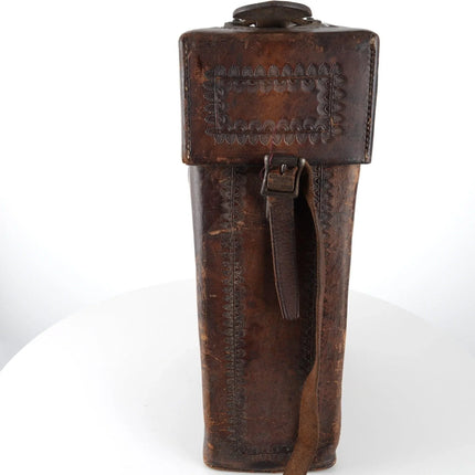 c1850 Henry Folscroft Montrose Colorado Leather Whisky/Wine bottle Holder Old We - Estate Fresh Austin
