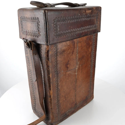 c1850 Henry Folscroft Montrose Colorado Leather Whisky/Wine bottle Holder Old We - Estate Fresh Austin