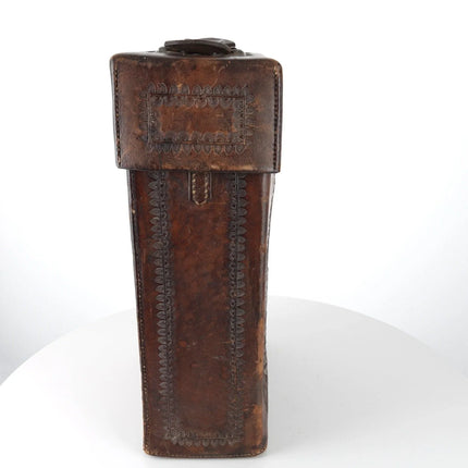 c1850 Henry Folscroft Montrose Colorado Leather Whisky/Wine bottle Holder Old We - Estate Fresh Austin