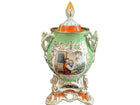 c.1850 Old Paris Porcelain Covered Pokal with Stand Hand Painted Children Flower - Estate Fresh Austin