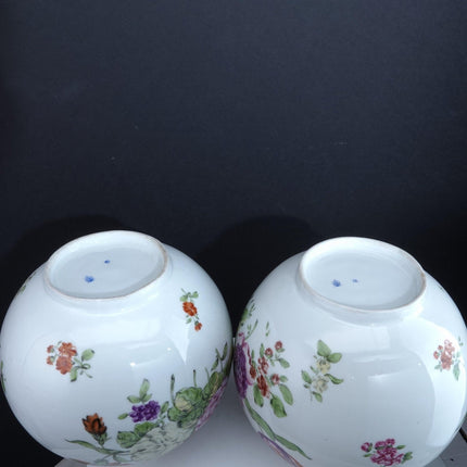 c1850 Old Paris Porcelain Signed Oil lamp bases or jars - Estate Fresh Austin