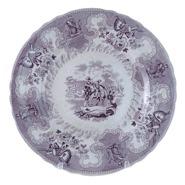 c1850 Texian Campaigne 10.5" Purple Transferware Staffordshire James Beech H - Estate Fresh Austin