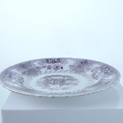 c1850 Texian Campaigne 10.5" Purple Transferware Staffordshire James Beech His - Estate Fresh Austin