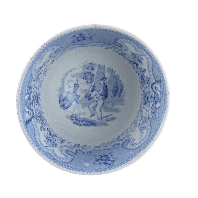 c1850 Texian Campaigne Cup Blue Transferware Staffordshire James Beech Historica - Estate Fresh Austin