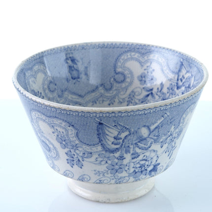 c1850 Texian Campaigne Cup Blue Transferware Staffordshire James Beech Historica - Estate Fresh Austin