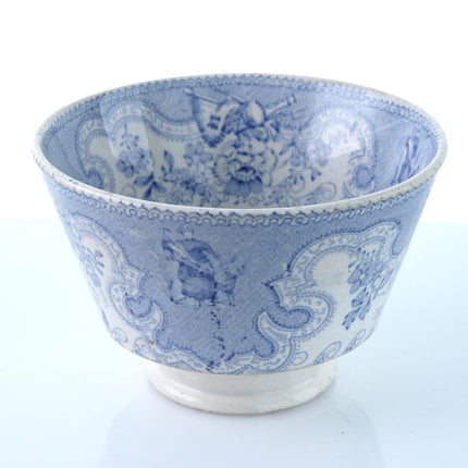 c1850 Texian Campaigne Cup Blue Transferware Staffordshire James Beech Historica - Estate Fresh Austin