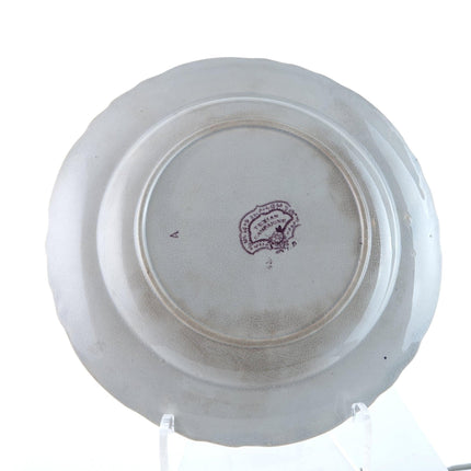 c1850 Texian Campaigne Historical Staffordshire purple Transferware 9.25" plate g - Estate Fresh Austin