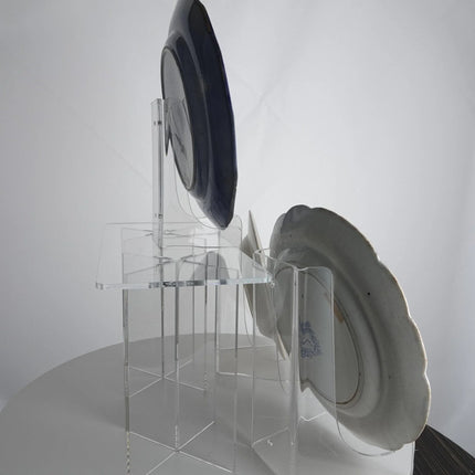 c1850 Transferware plate collection Flow Blue German Souvenir Plate and Geneves - Estate Fresh Austin