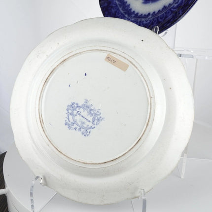 c1850 Transferware plate collection Flow Blue German Souvenir Plate and Geneves - Estate Fresh Austin