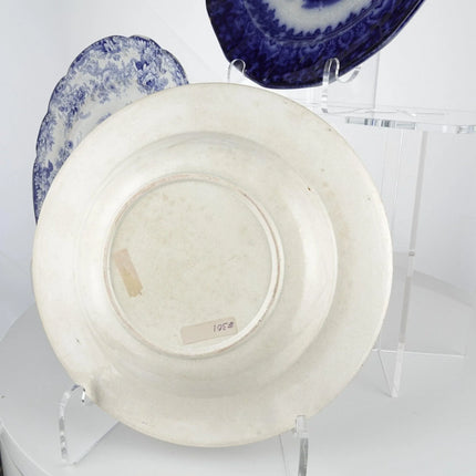 c1850 Transferware plate collection Flow Blue German Souvenir Plate and Geneves - Estate Fresh Austin