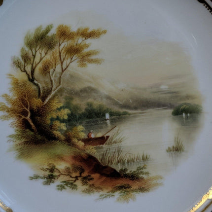 c1855 Minton Hand Painted Plates in Devon Shape 9 3/8" pair - Estate Fresh Austin